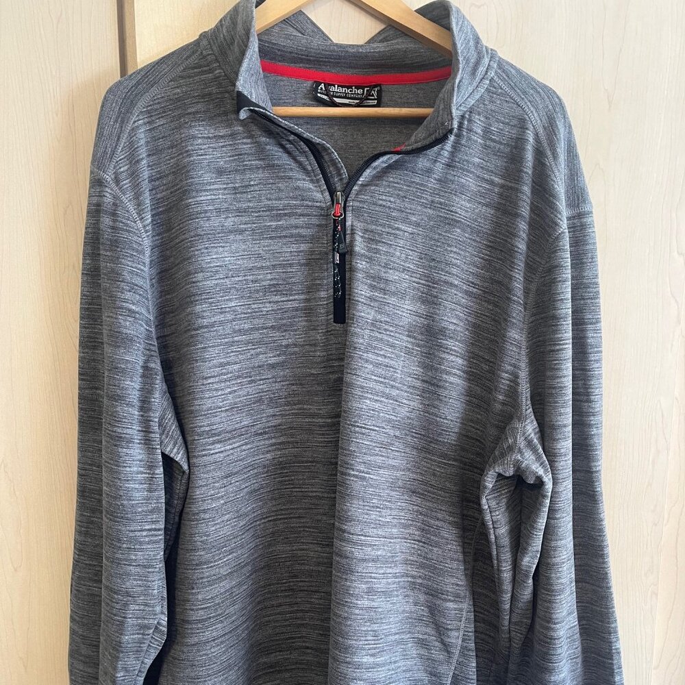 Avalanche Men's 1/4 Zip Pullover MICRO FLEECE 2XL Gray Space Dye Layering Hiking